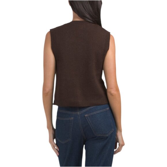 LOVE TREE Button Front Sweater Vest - Picture 2 of 3